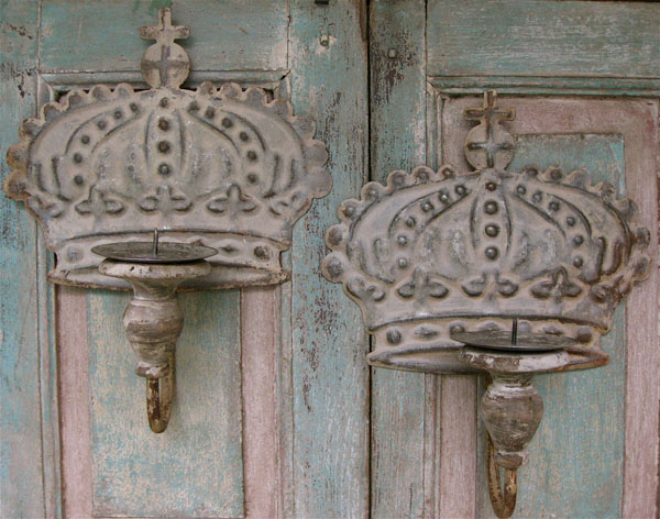 Metal Wall Crown Candle Sconces