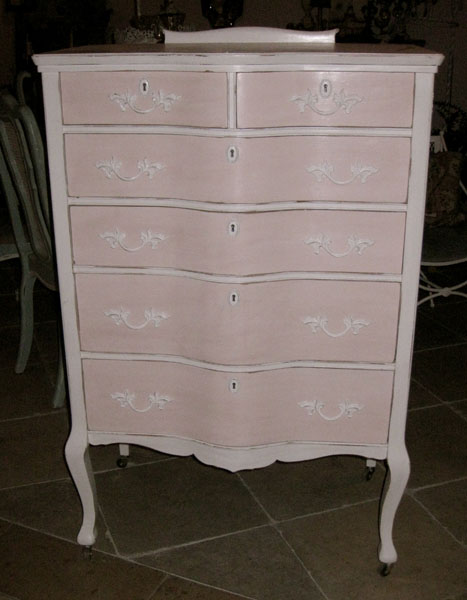 Shabby Chic Pink White Dresser